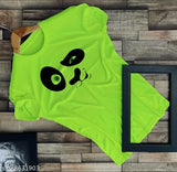 Pure Heart panda-face printed unisex polyester/lycra t-shirt, round neck, short sleeves