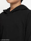 Boys solid cotton blend hoodie, long sleeves, perfect casual wear for 8-15 year olds (India)