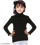 Black wool sweater for girls aged 7-8 years, funky design from Cutiepie