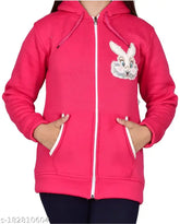 Woolen printed net hoodie for kids aged 9-12 years. Trendy girls' wear from India