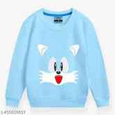 Russian Swag Kids sweatshirt, sky color cotton blend, long sleeves, printed design, vibrant and cozy kids wear
