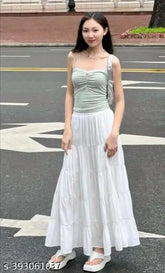 Stylish Rayon solid-colored skirt for women, India origin