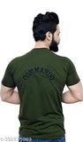 Commando Half Cotton Blend T-shirt, short sleeves, printed pattern on light neutral background