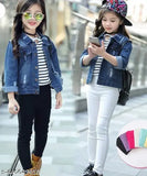 Denim dyed/washed jacket for girls, solid style in long sleeves. India origin