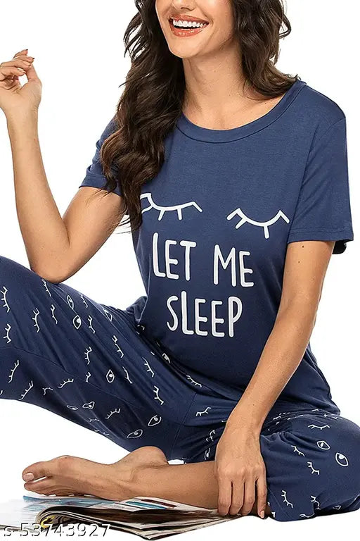 Women's cotton printed capri pyjama pant set of 2 - stylish calf-length sleepwear in India