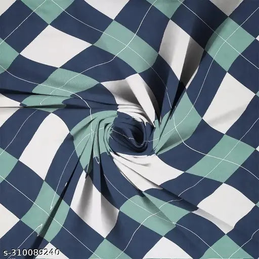 High-quality cotton, checked, superfine fitted king bed sheet (78x72x8 inches), ideal for double beds. Enhance your sleep with secure 360-degree elastic fit and wrinkle-free surface