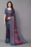 Attractive Brasso chiffon Raksha Bandan saree with unstitched running blouse, printed pattern - Indian made