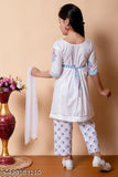 Girls printed rayon kurti and trousers set for regular wear, summer casual clothing for 1-10 years old