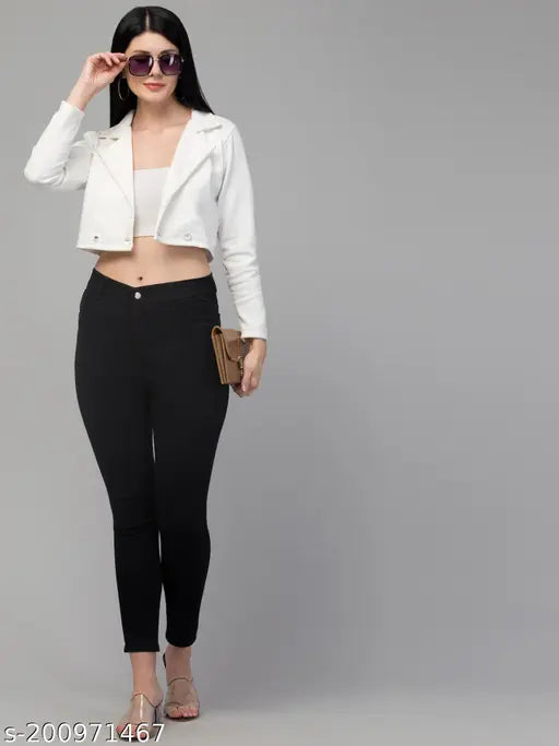 Solid suede double-breasted blazer for women, India-made leather, long sleeves, suitable for casual wear