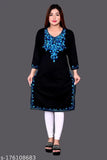 Woolen embroidered kurtis, three-quarter sleeve, warm and cozy Indian winter fashion