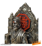 Bronze-toned fibre statue, 1 foot tall - depicts Chatrapati Shivaji Maharaj, Indian historical figure & legendary warrior king