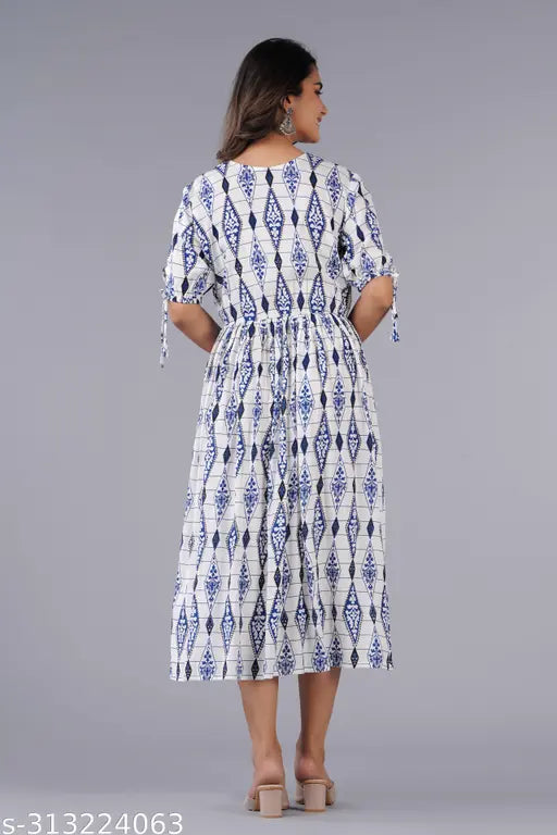 Rayon short-sleeved printed women's kurta, floral design, Indian origin