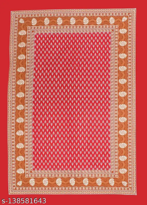 Cotton Jaipur single bedsheet combo pack (2 bedsheets, 2 pillow covers) featuring ethnic motifs, ideal for summer use by adults. VNV Creation® Indian-made premium quality bedding