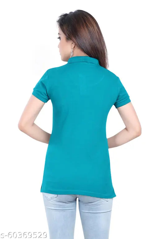 Mintytees solid cotton short sleeve t-shirt, mint green color, sizes S-XXL for women