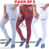 Stylish all-over print cotton blend jeggings pack of 3 - trendy and lightweight ladies' leggings in various sizes