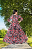 White printed net rayon gown dress for 8 to 11 year old girls, suitable for parties and weddings