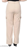 Solid cotton blend cargo pocket paint in trendy sizes (S, M, L, XL), Indian-made