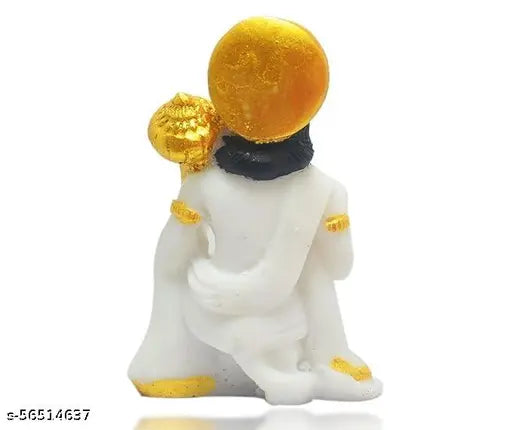 Handcrafted Hanuman idol, poly resin material, car dashboard decor. Positive Vastu influence for wealth, health, and happiness