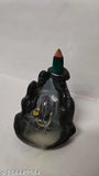 Matte Black Resin Adiyogi Shiva Idol for home & office decor - Handcrafted resin incense burner with 10 backflow dhoop cones, inspired by Indian roots