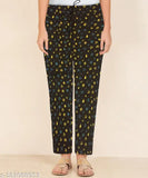 Maxi length cotton pyjama set pack of 3, attractive multi-color flower print in sizes L, XL, XXL from AFIYA WOMEN (India)