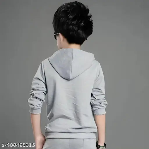 Kids boys Paris print cotton blend hooded full sleeves graphic t-shirt, pack of 2 (3-16 years)