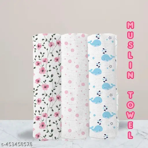 100% Muslin cotton baby swaddlers pack of 2 (floral pattern), soft and breathable, made in India