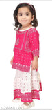 Printed Rayon Baby Girls Kurta & Skirt Set for Casual - Colorful design, suitable for parties and occasions. Made with branded quality materials from India