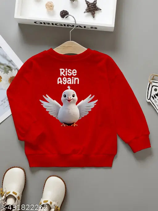 Polycotton kids sweatshirt, adorable Cute Dog print design, perfect for active play and chilly days. Available in vibrant red, sunny yellow, refreshing sky blue, and warm rust. Designed for children aged 2-8 years