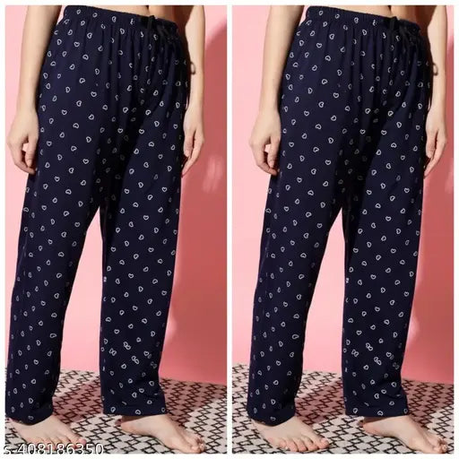 Cotton maxi dot nightwear/lounge payjama set - 2 pack for women (India)