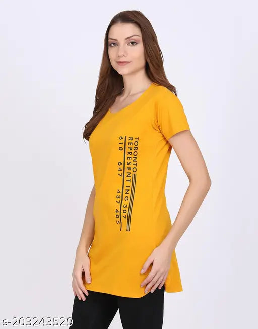 Black cotton blend round neck t-shirt from Zazbi Typography, women's fashion clothing on hanger