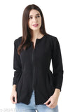 Polycotton women's long sleeve solid zip shrug, soft and stretchable for summers and winters, self-design shrug by India