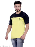 Multicolor printed polyester men's solid round neck t-shirts, pack of 5 with varied sizes M to XXL