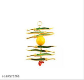 Metal Nimbu Mirchi wall hanging showpiece, protecting against evil eyes, Indian origin (11cm x 23cm x 2cm)