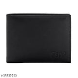 Leather colorblock wallet, 5 compartments, free size (10cm x 10cm). Modern men's accessory with engaging patterns, suitable for various occasions, made in India