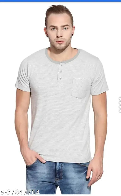 Comfy cotton blend men's t-shirt, self-design pattern, short sleeves - India