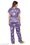 Satin kaftan night suit, printed with vibrant design, soft and comfortable sleepwear/loungewear from Ren Star