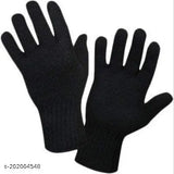 Woolen winter accessory combo: Men & Women's knit beanie hat, neck scarf, & gloves set - Printed design, ideal for outdoors