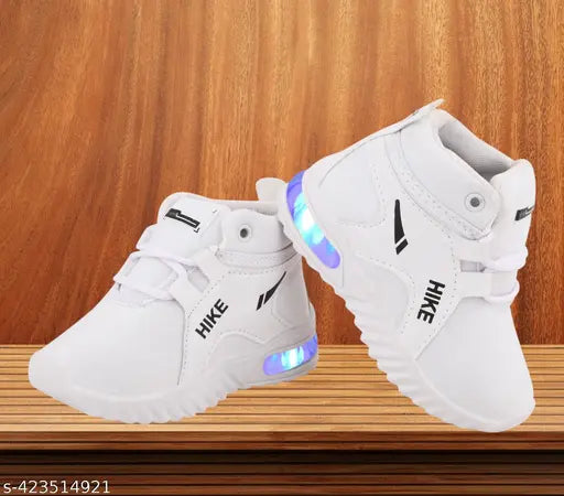 Kids LED Shoes T61White - Lightweight, breathable, comfortable EVA sole shoes for outdoor/indoor play. Glowing heel and color-changing lighting effect. Perfect choice for little ones' first steps, made in India