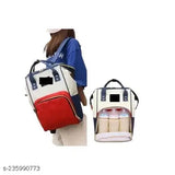 Blue polyester diaper backpack, water-resistant and multiple compartments for maternity use, unisex and fashionable design