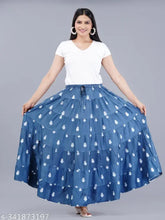Rayon printed floral tiered skirt with drawstring and tassels, all sizes available from 34-Free Size