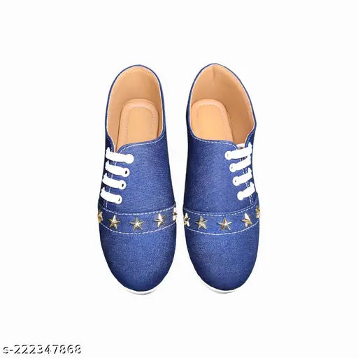 Blue synthetic ballerinas from Ballyfeet, closed back design for women & girls