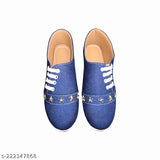 Blue synthetic ballerinas from Ballyfeet, closed back design for women & girls