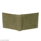 Genuine leather green men's wallet, RFID blocked, features coin pocket & multiple compartments