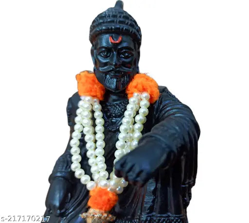 Marble Sai Amrut Chatrapati Shivaji Maharaj statue for car, 3.5 inch Indian-made figure