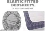 Glace Cotton Floral Queen Size Double Bed Elastic Sheet & Pillow Covers, ideal for summer, machine washable
