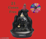 Black and gold polyresin UNNATI Lord Shiva incense holder with 21 cones, decorative showpiece (Made in India)