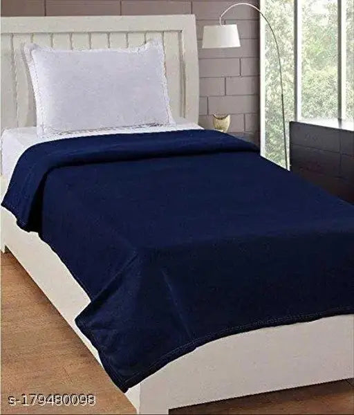 Plain light weight polar fleece single warm AC blanket, free size, luxurious comfort for bedrooms, made in India