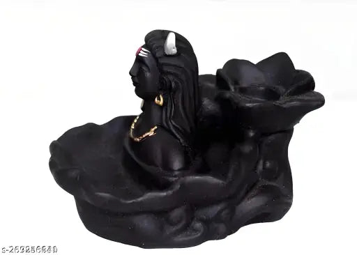 Resin Kamal Adiyogi Smoke Backflow Incense Holder with 51 Cones, handmade by skilled artisans, India - Perfect for yoga, meditation, home decor, or gifting