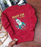 Cotton blend fleece kids winter sweatshirt, printed pattern, long sleeves - 4-5 years