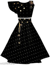 Taffeta silk lehenga choli set for kids, vibrant colors, jacquard stitch, perfect for parties & cultural events
